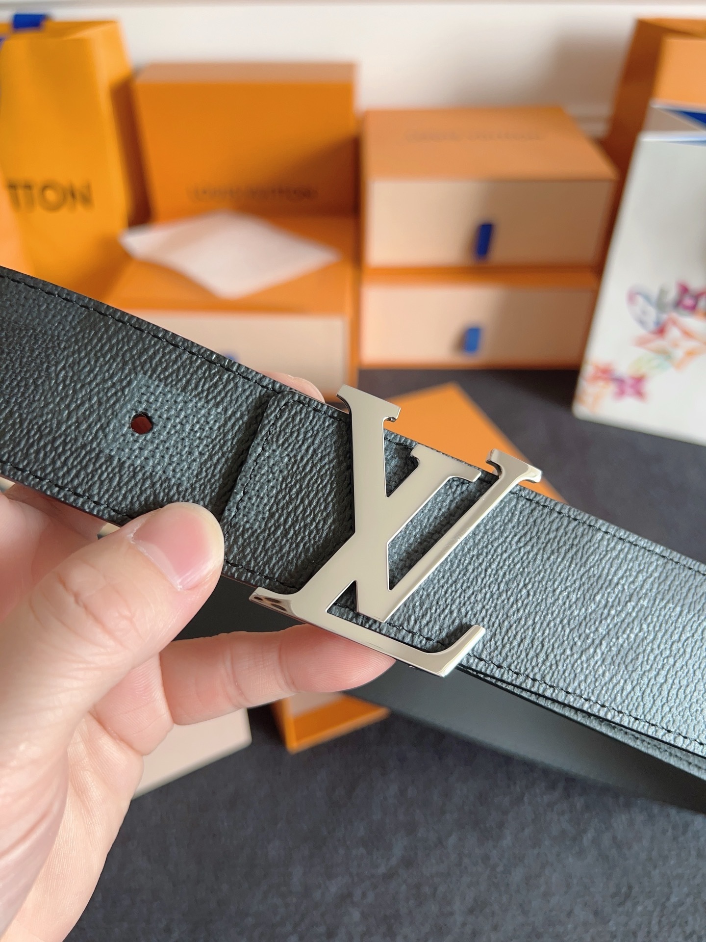 Louis Vuitton LV Initiales 40mm Black Taurillon Leather Belt
