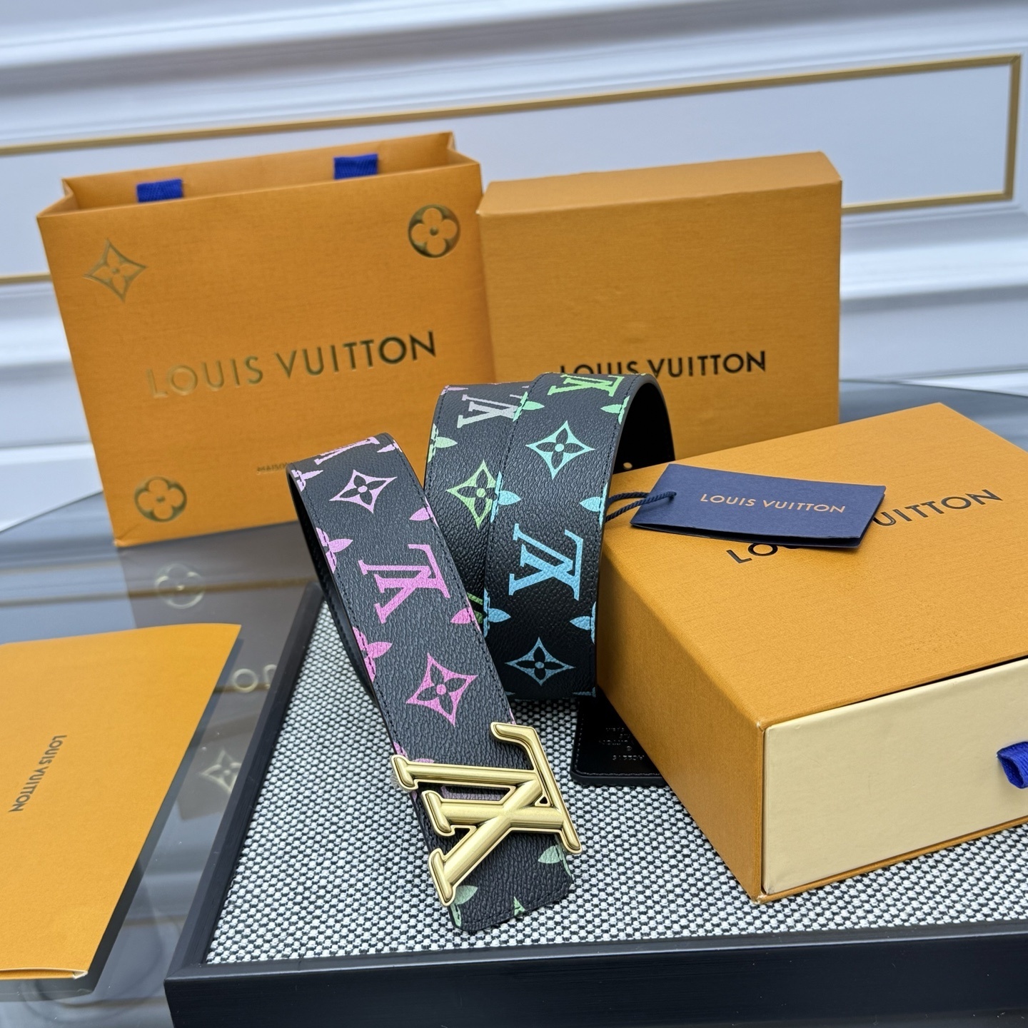 Louis Vuitton LV Initial Belt Monogram Gradient Neon Colors