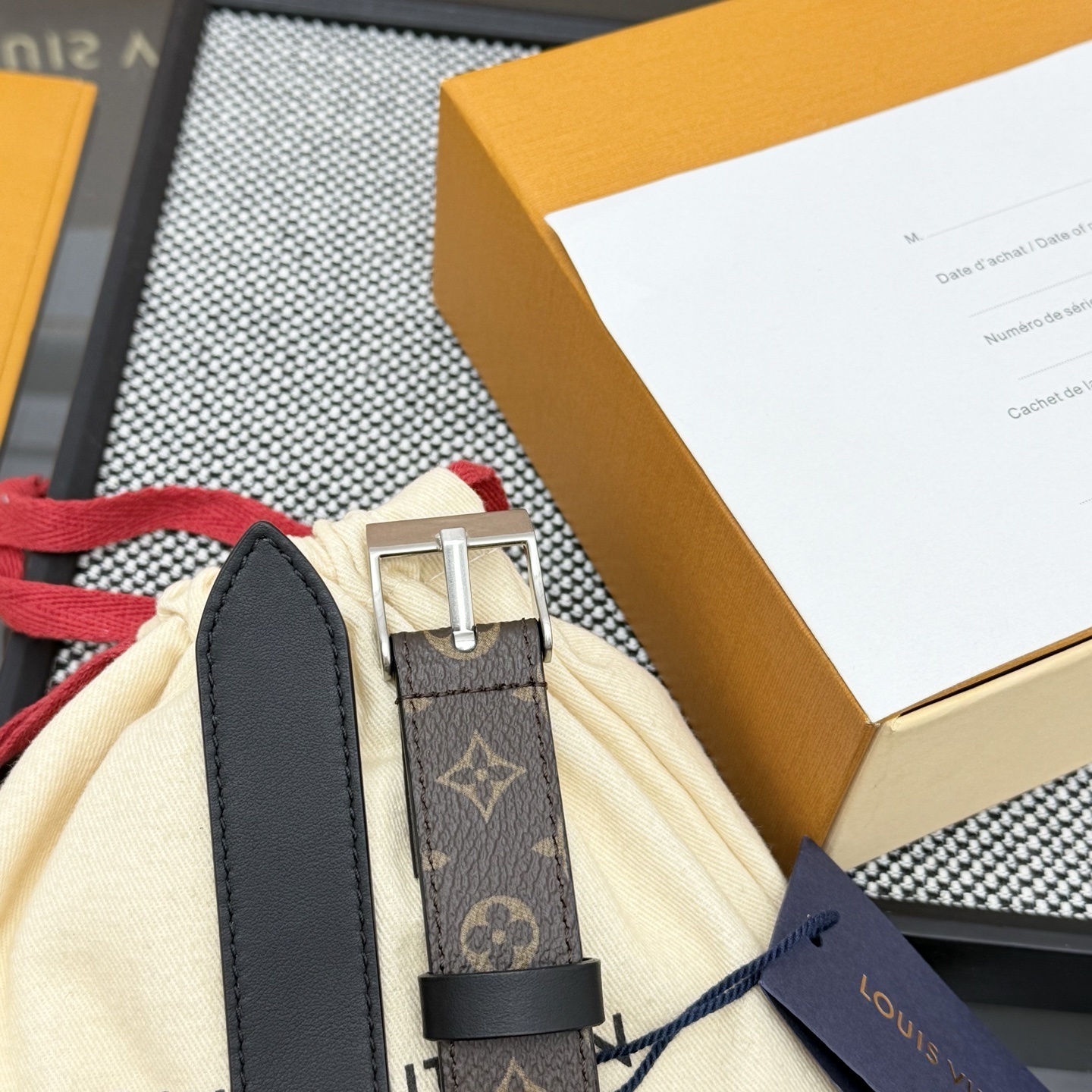 Louis Vuitton Men's Monogram Canvas Belt with Silver Buckle