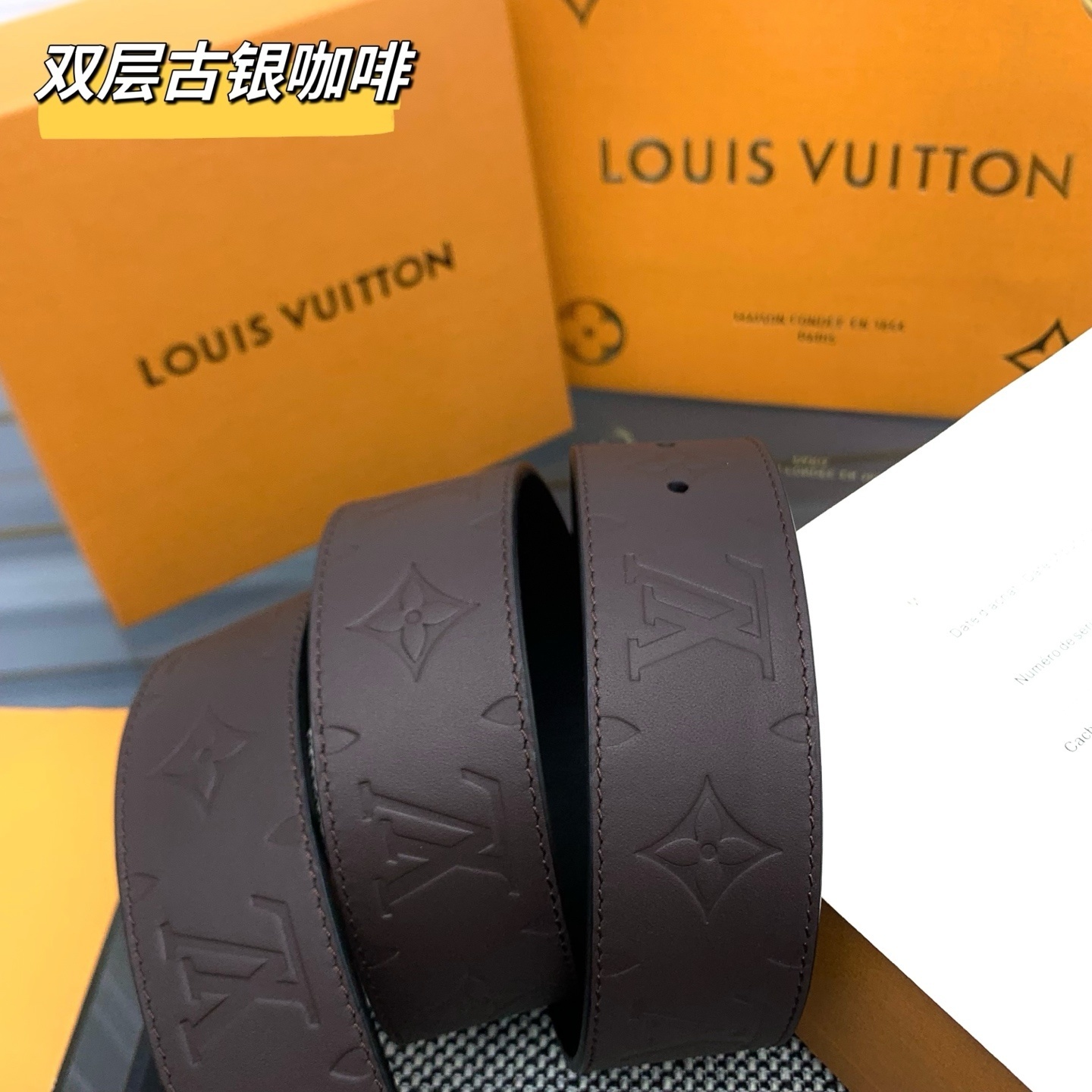 Louis Vuitton LV Initiales 40mm Belt - Dark Brown Monogram Leather