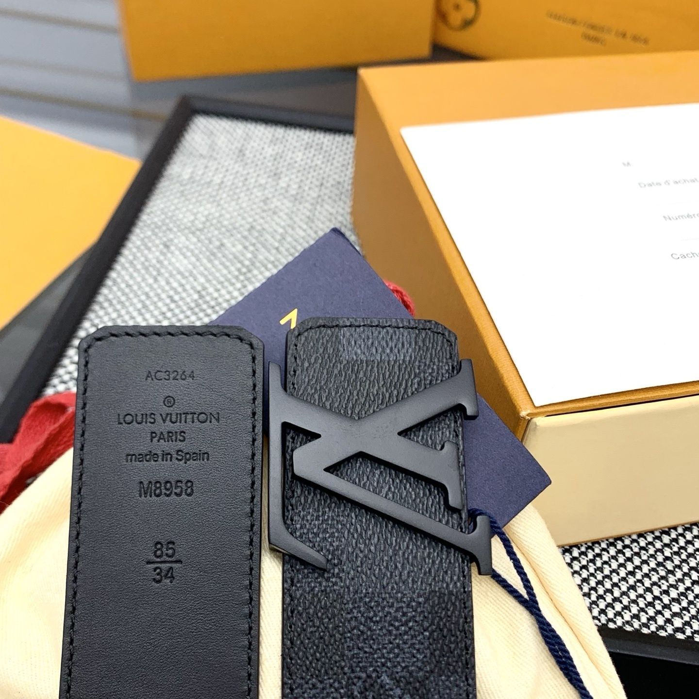 Louis Vuitton LV Initial Belt Damier Graphite Canvas for Men