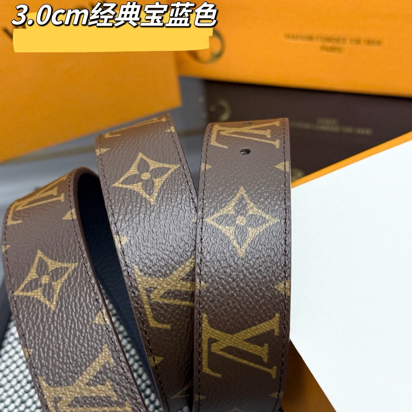 Louis Vuitton LV Initiales 30mm Monogram Canvas Belt - Gold Buckle