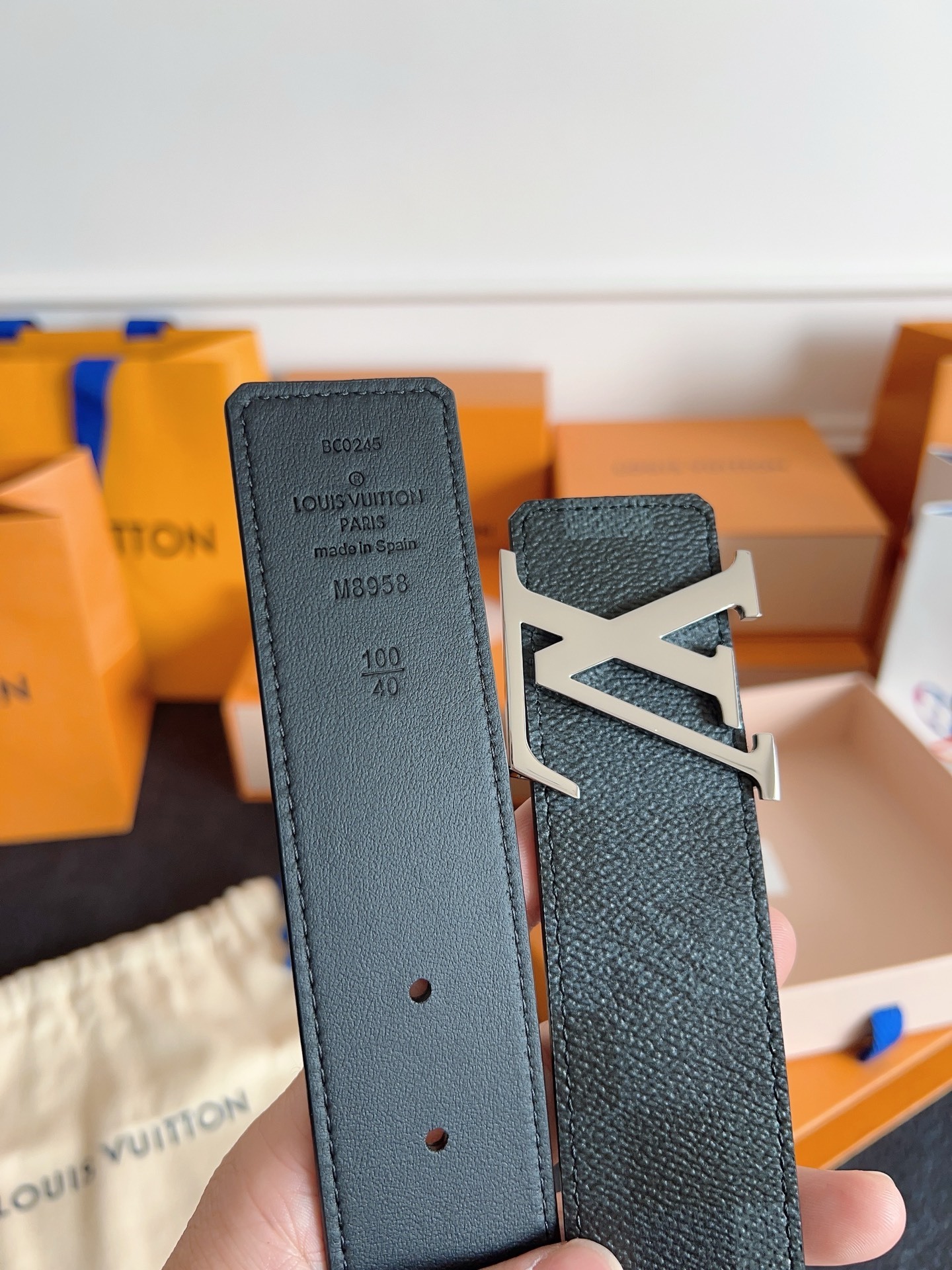 Men's Luxury Black Leather Belt - Sleek Silver Buckle Designer Style