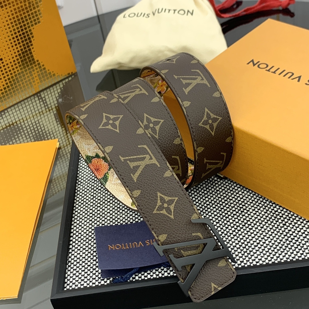 Louis Vuitton LV Initiales 40mm Reversible Monogram Floral Belt