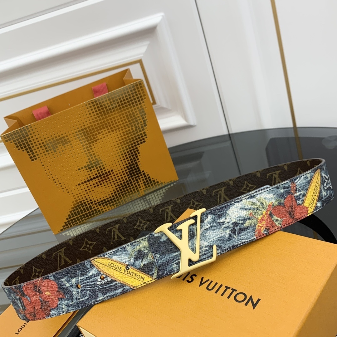 Louis Vuitton Monogram Reversible Belt with Floral Tapestry Print