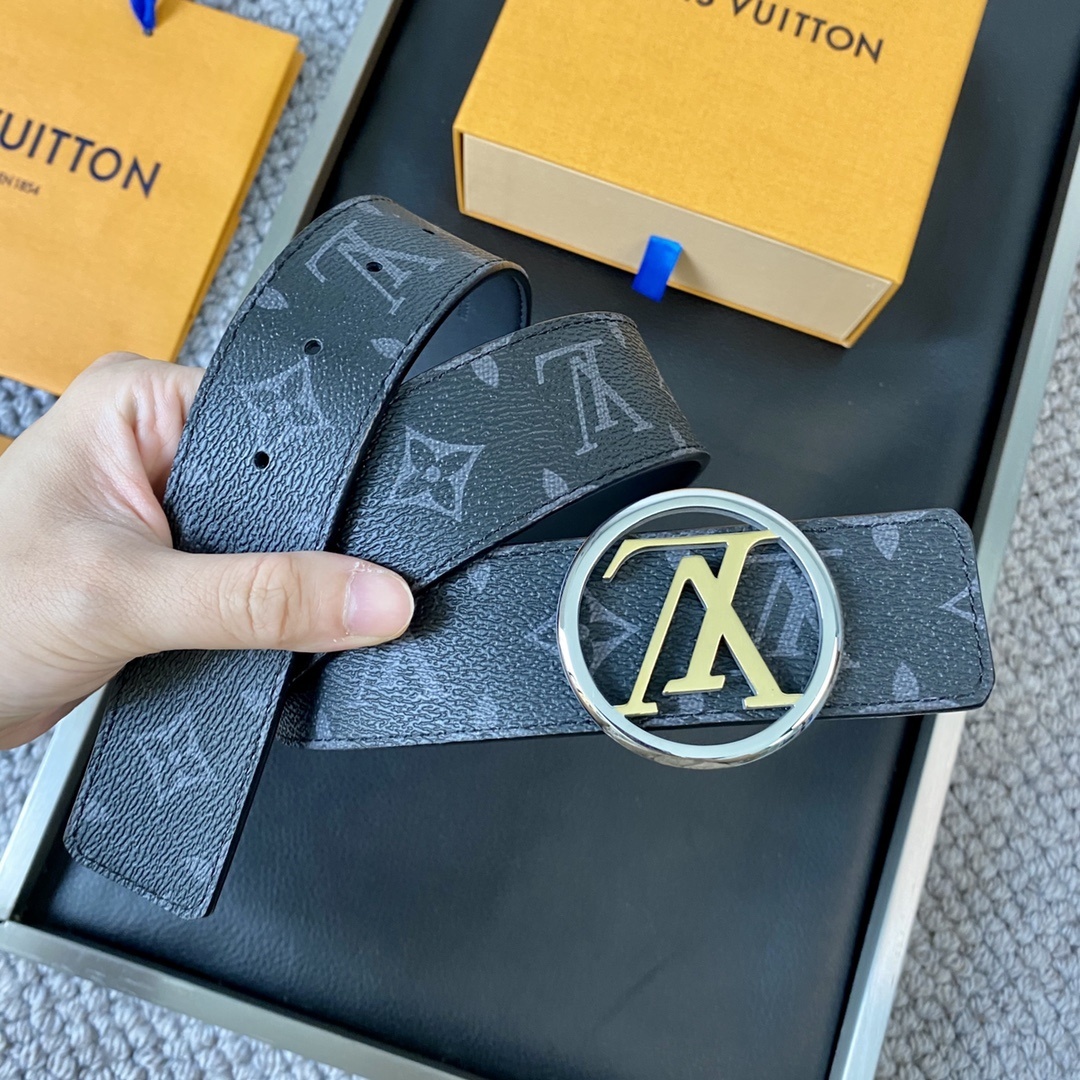 Louis Vuitton LV Circle Monogram Eclipse Men's Belt - Black