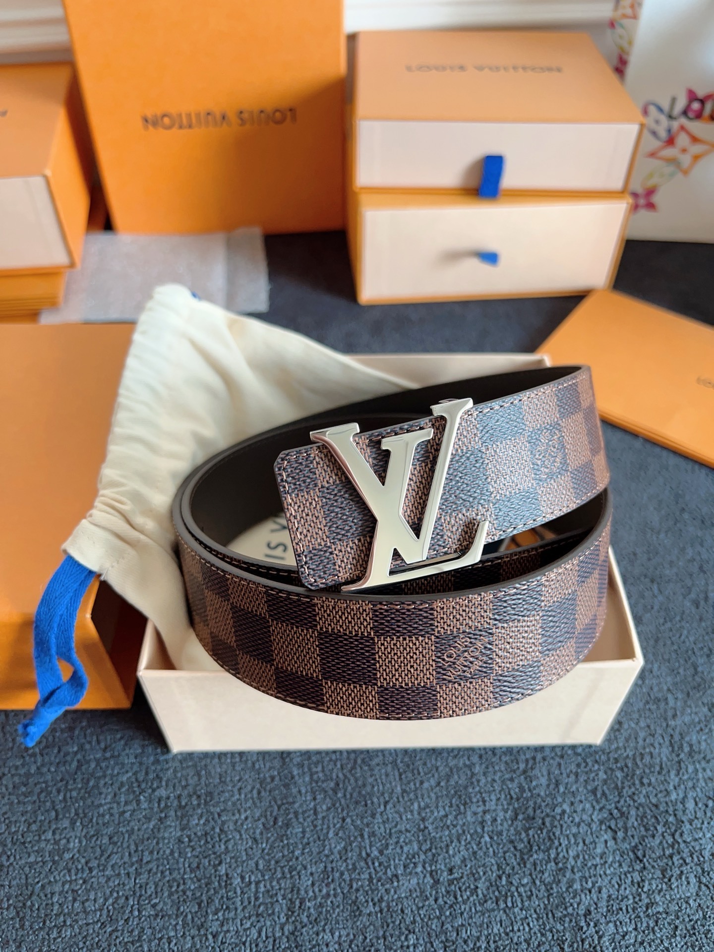 Louis Vuitton LV Initiales Damier Ebène 40mm Belt - Size 95/38