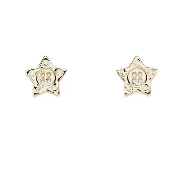 Sterling Silver Star Button Earrings – Designer Inspired