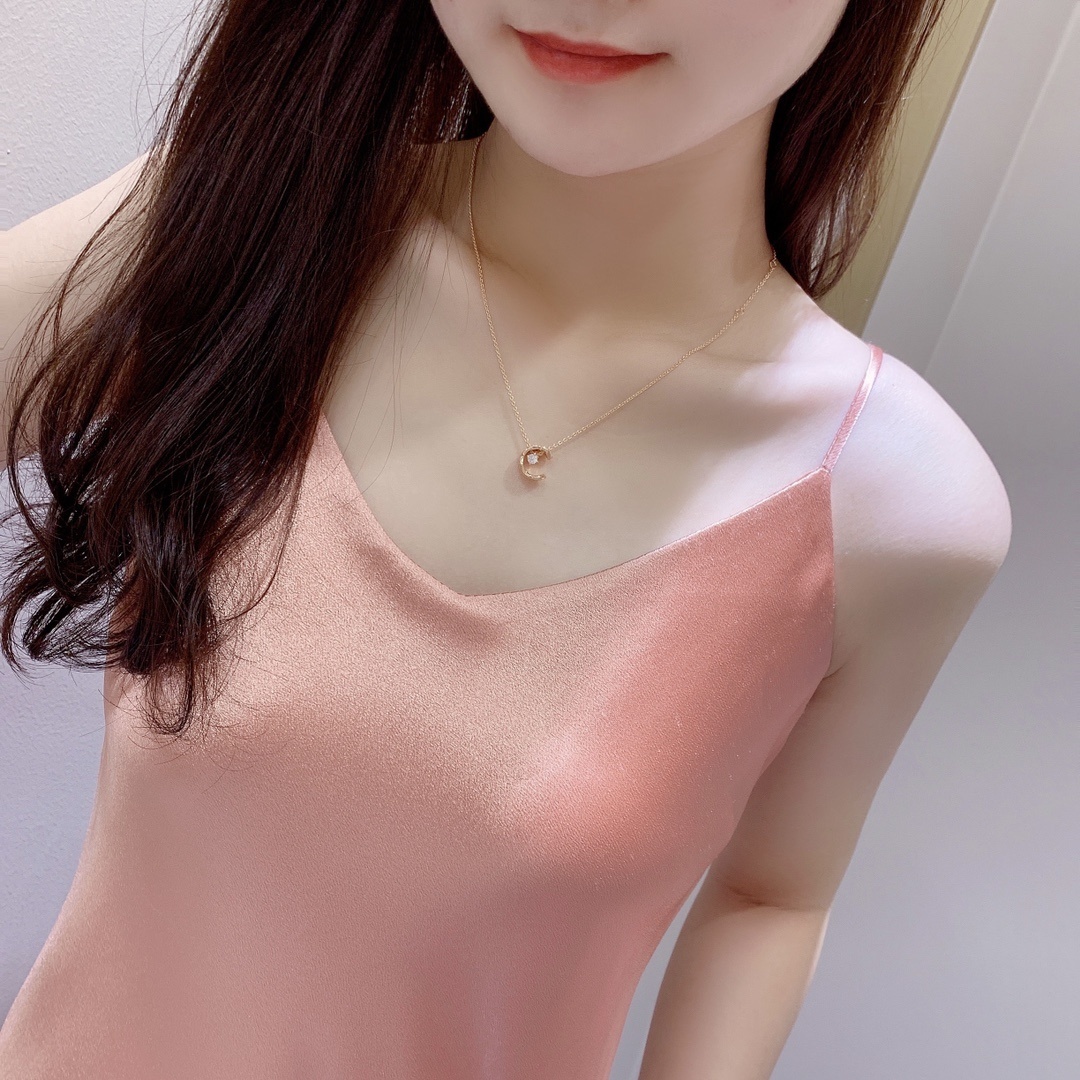 Chanel Rose Gold Diamond C Pendant Necklace – Delicate Sparkle