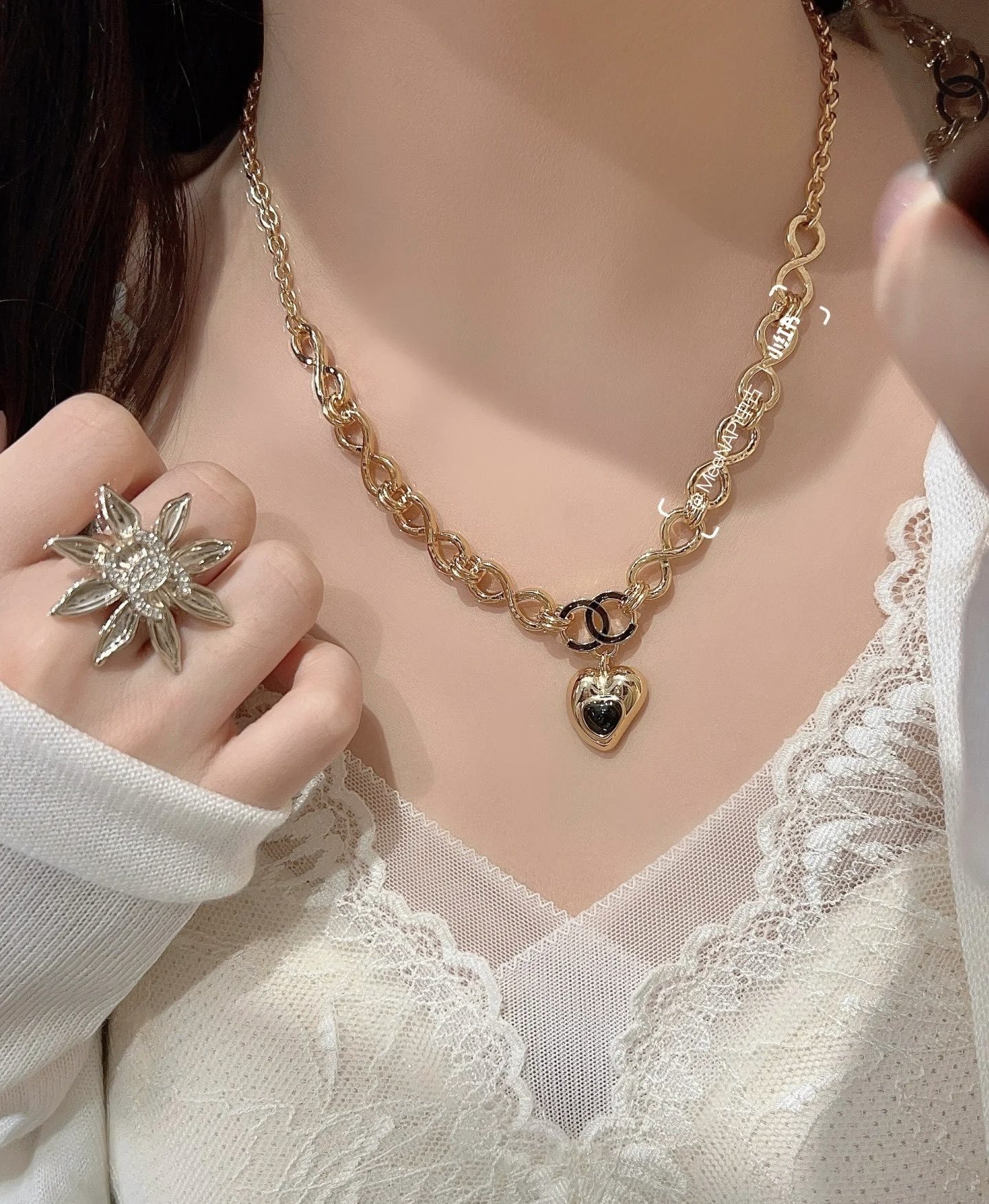 Chanel Gold Heart Pendant Necklace – Designer Statement Piece