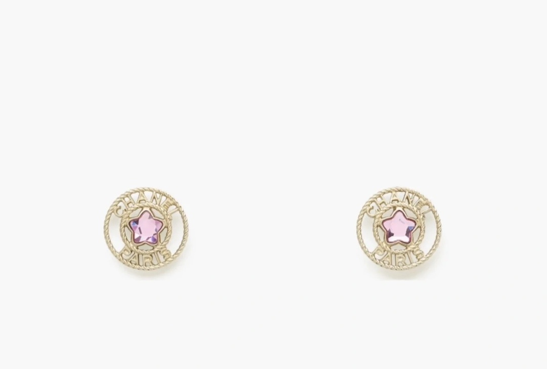 Chanel Gold Star Purple Crystal Earrings – Designer Studs