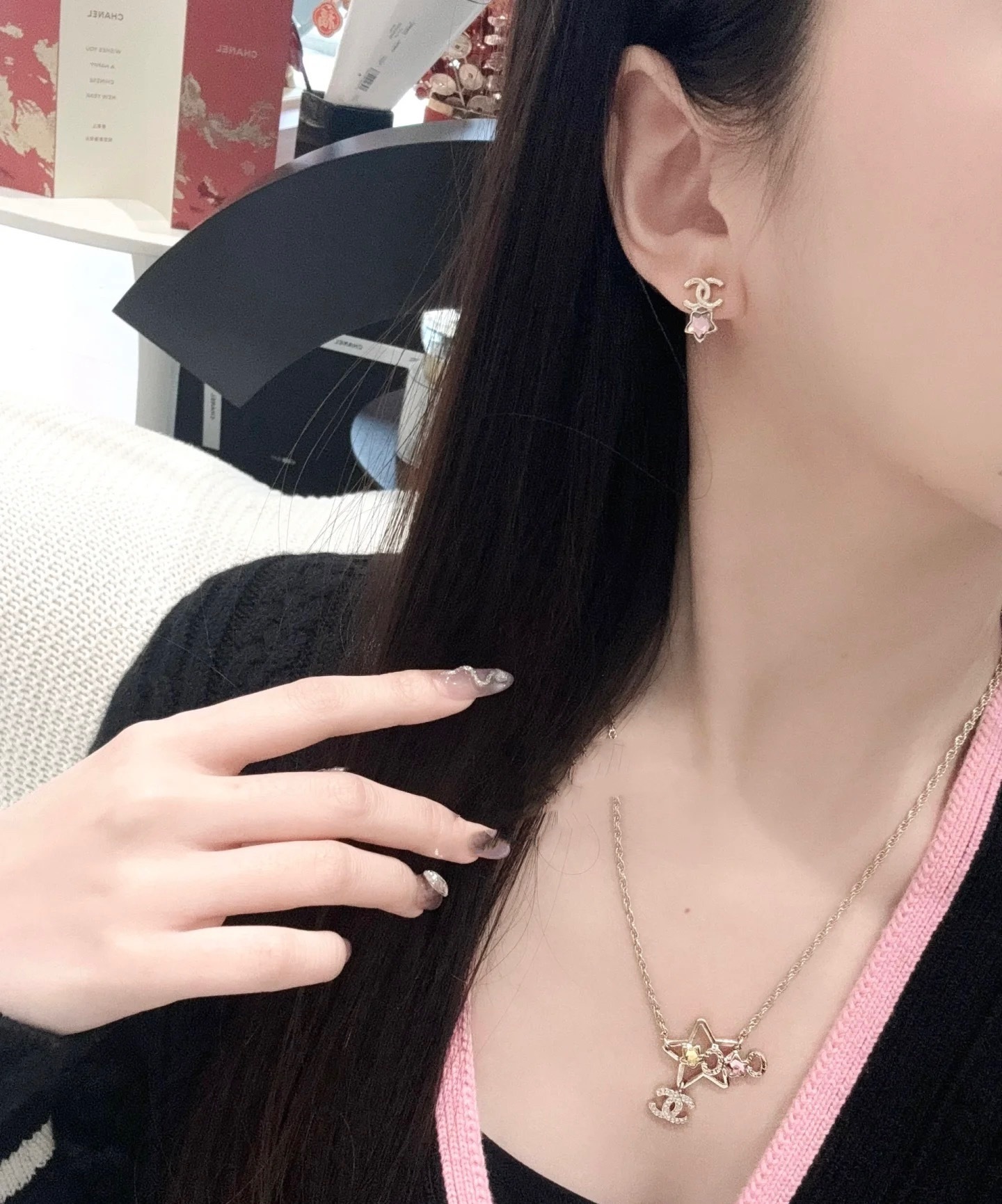 Chanel Gold Star Earrings – Chanel Gold Star Pink Crystal Earrings