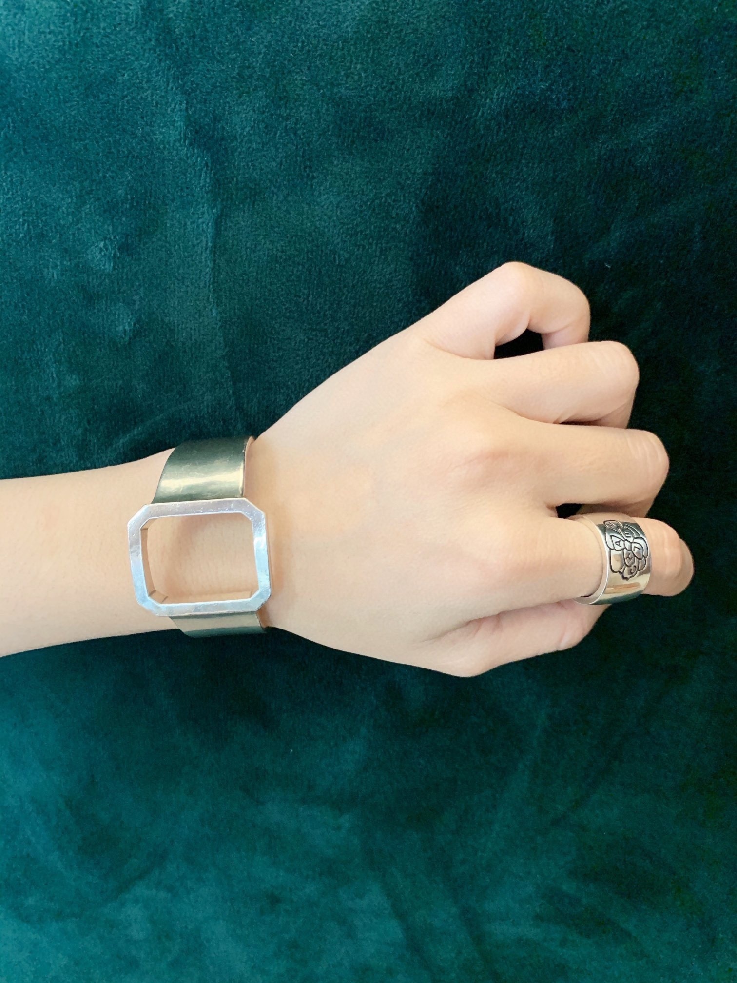 Chanel Silver Engraved Logo Ring – Unique Design