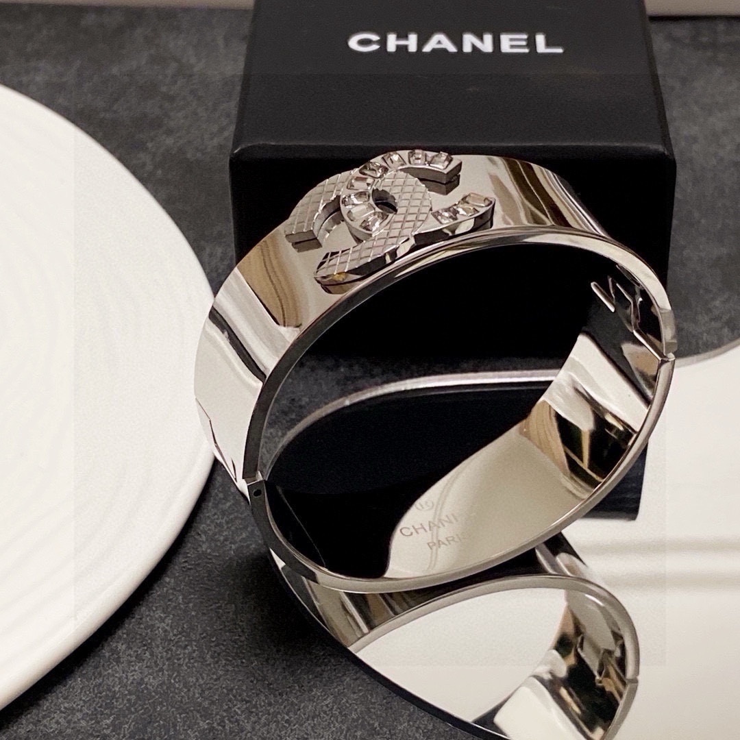Chanel Silver Cuff Bracelet – Premium Quality