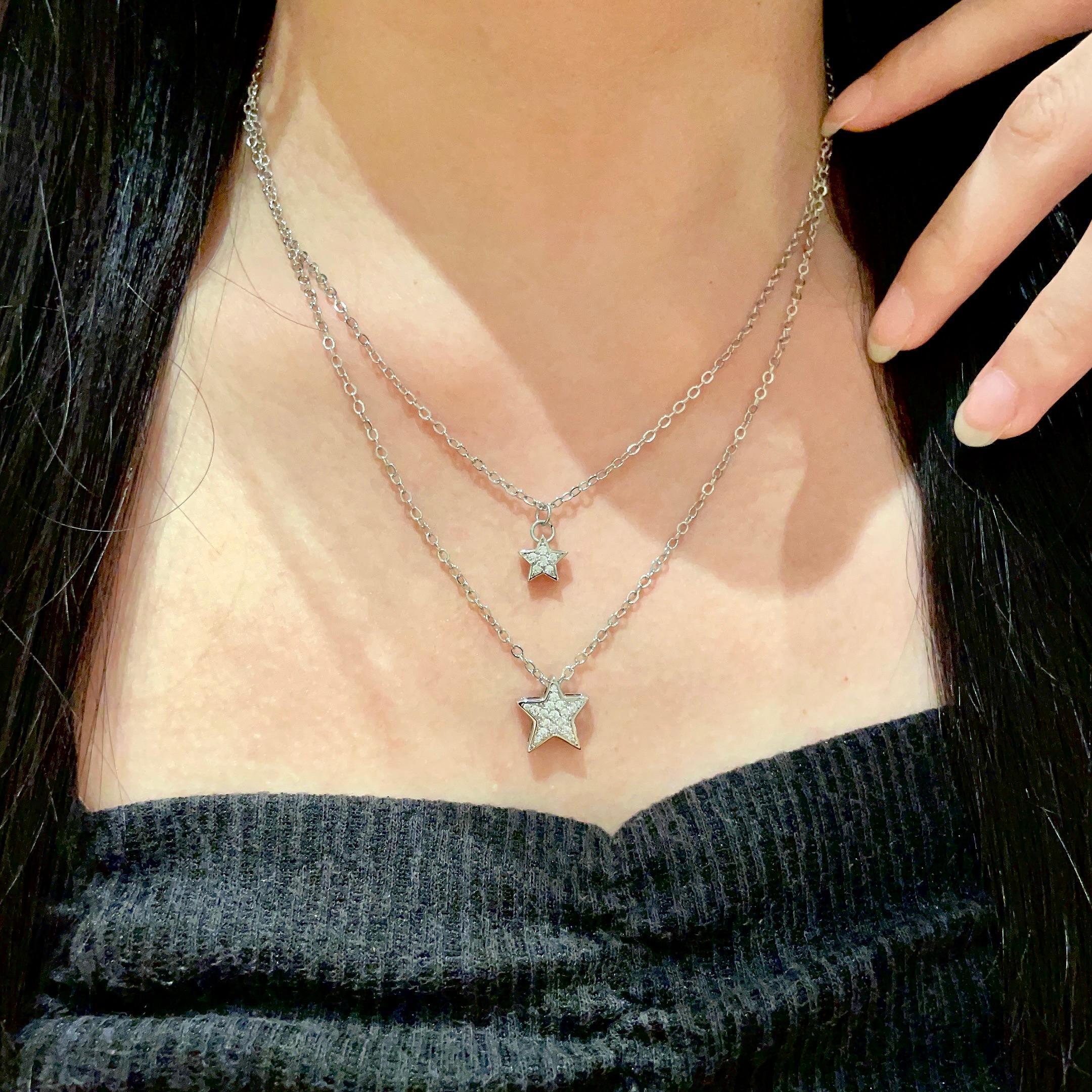 Silver Star Layered Necklace – Dainty Celestial Charm