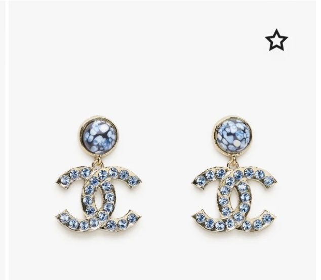 Chanel Blue Crystal CC Earrings – Chanel Gold & Blue Crystal CC
