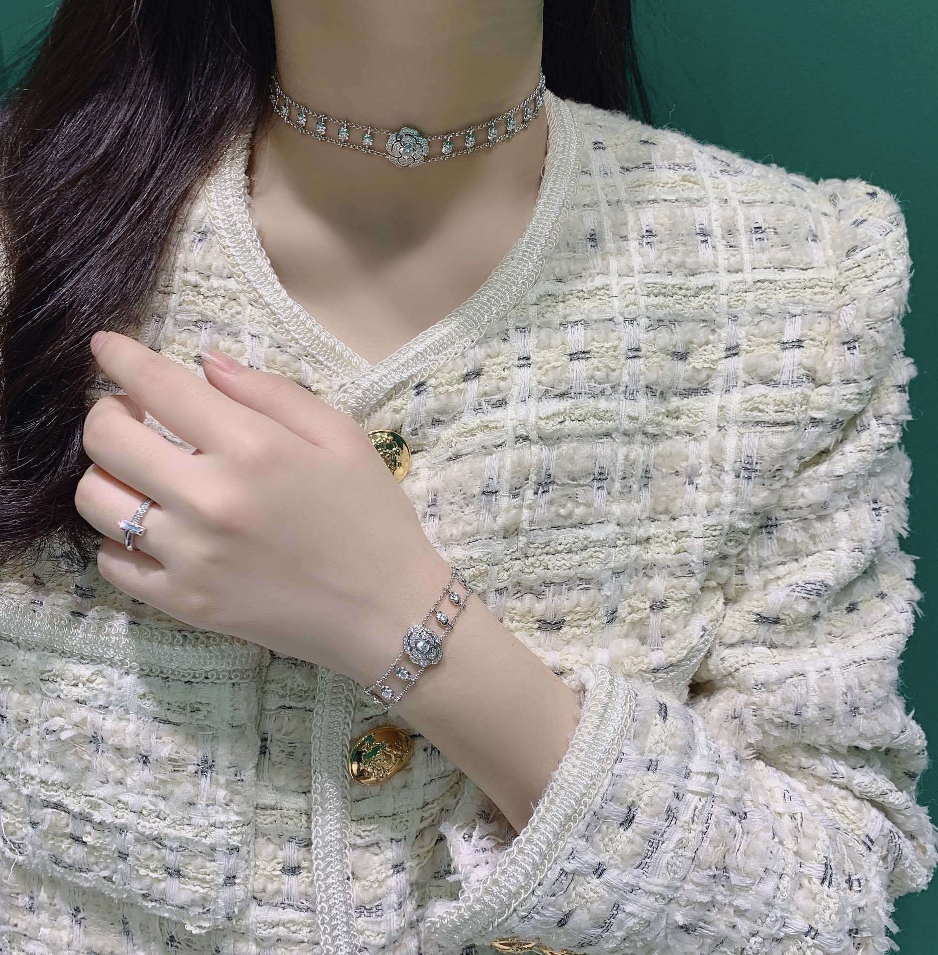 Chanel Silver Black Chain Bracelet – Chanel Silver & Black Chain