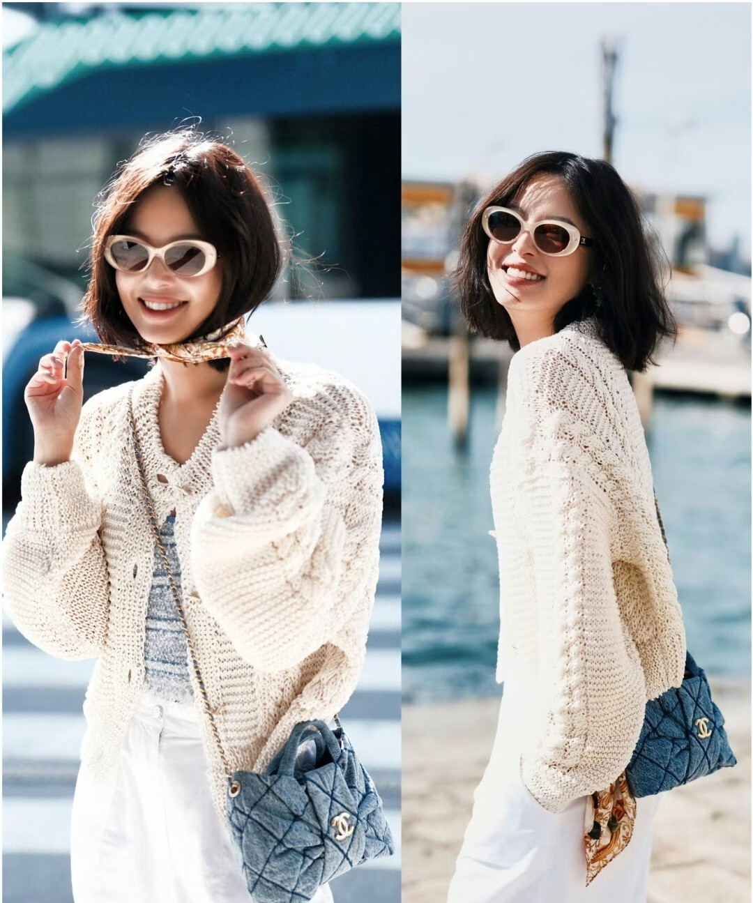 Chanel Cream Oval Sunglasses – Brown Gradient Lens