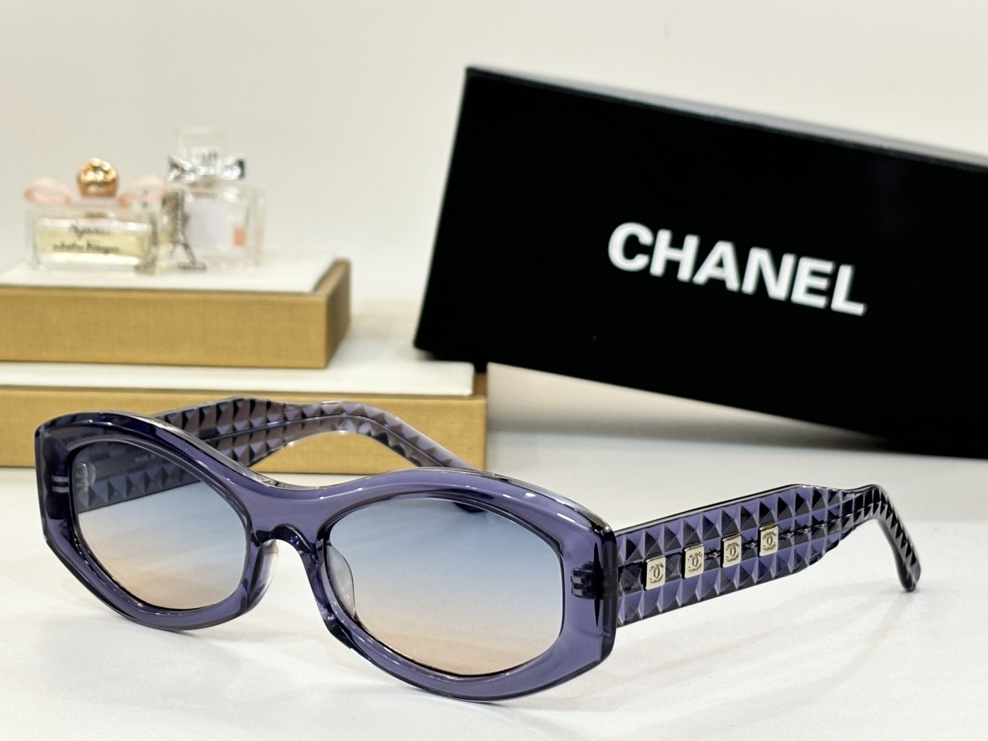 Chanel Luxury Oval Quilted Sunglasses for Women – UV Protection