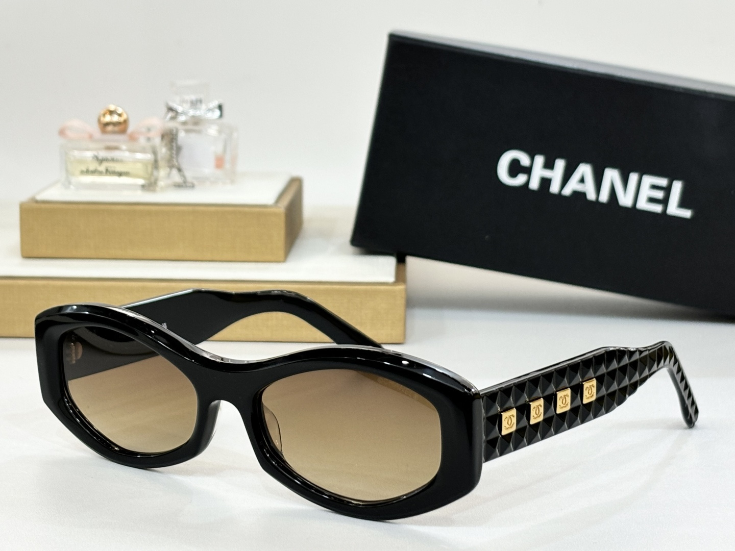Chanel Luxury Oval Quilted Sunglasses for Women – UV Protection