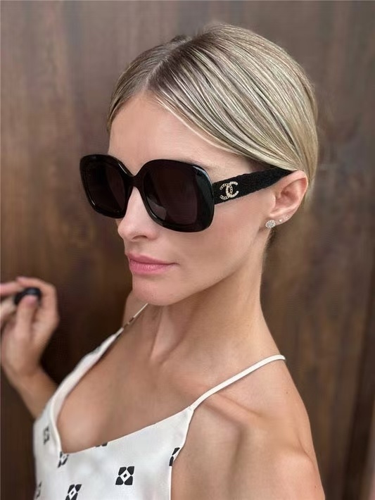 Chanel Black Velvet Sunglasses – Chanel Black Velvet Square Sunglasses