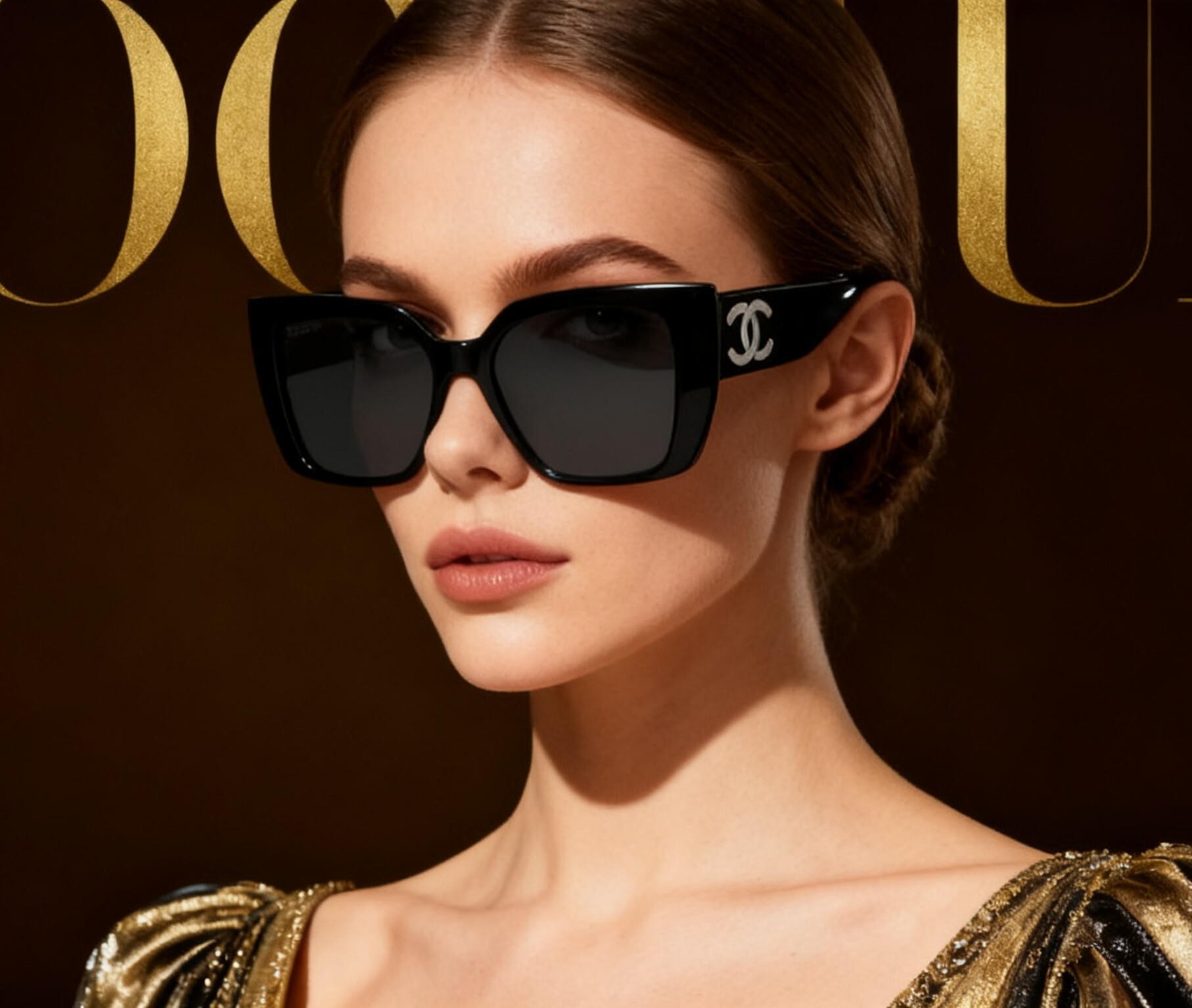 Chanel Luxury Oversized Square Sunglasses – Black Gradient Lens