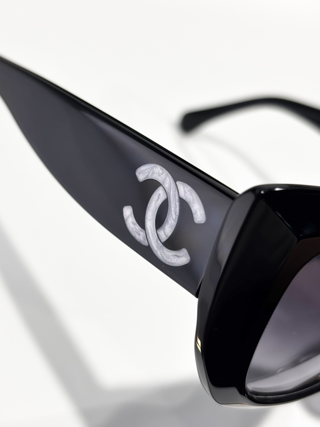 Chanel Oversized Square Sunglasses – Black with Pearl CC Logo