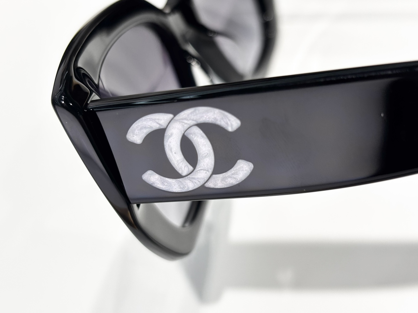 Chanel Oversized Square Sunglasses – Black with Pearl CC Logo
