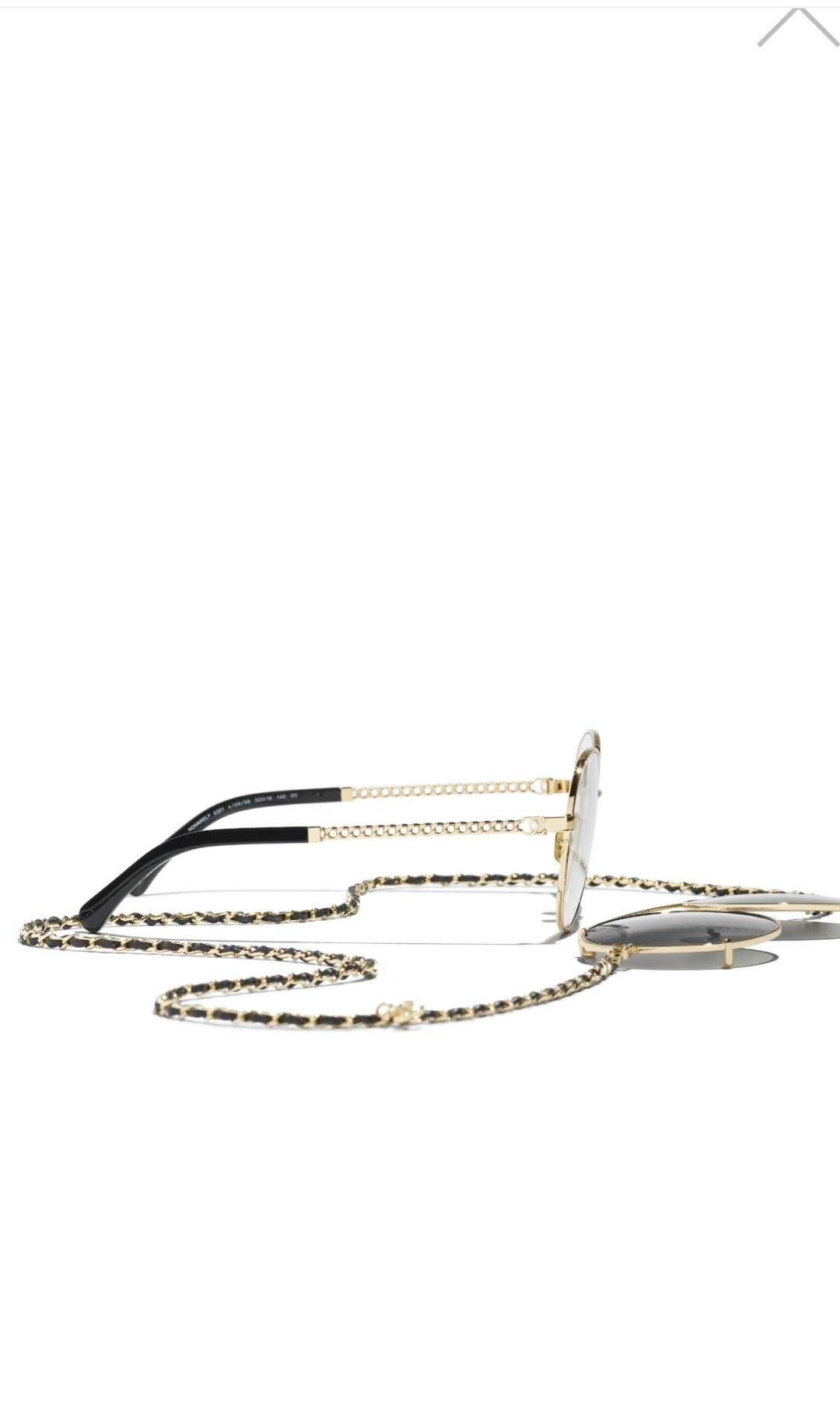 Chanel Pilot Sunglasses – Light Gold Metal & Calfskin with Chain