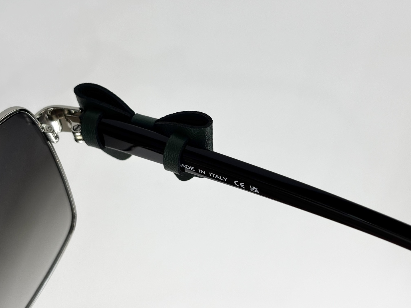 Luxury Chanel Gold Metal Sunglasses with Leather Bow & CC Logo