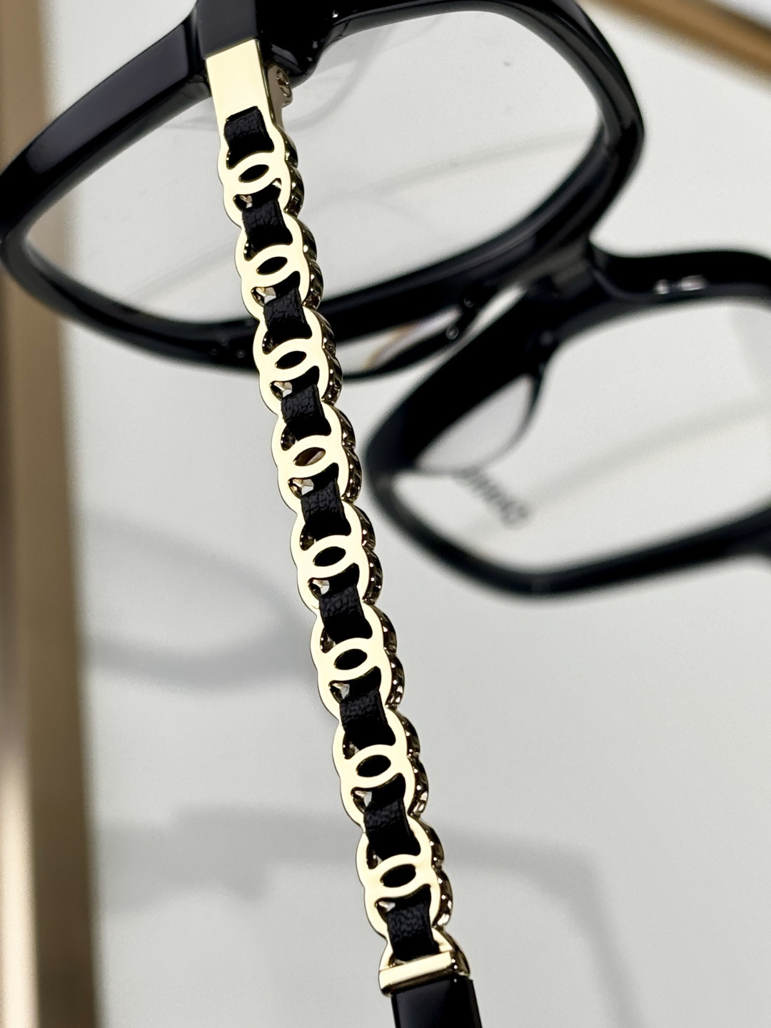 Chanel OCH3489Q Square Eyeglasses with Iconic Gold Chain Temples