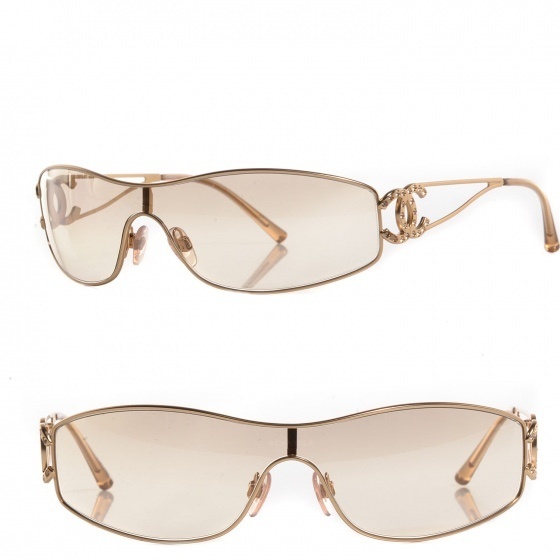 Vintage Y2K Rimless Shield Sunglasses with Crystal Accents