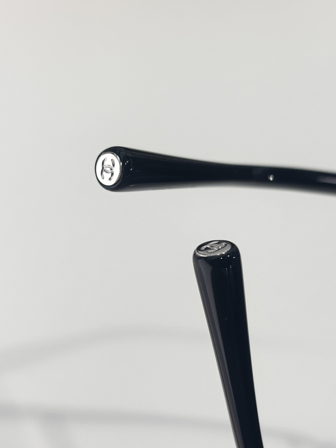 Chanel Rimless Square Sunglasses with Crystal CC Logo – Silver