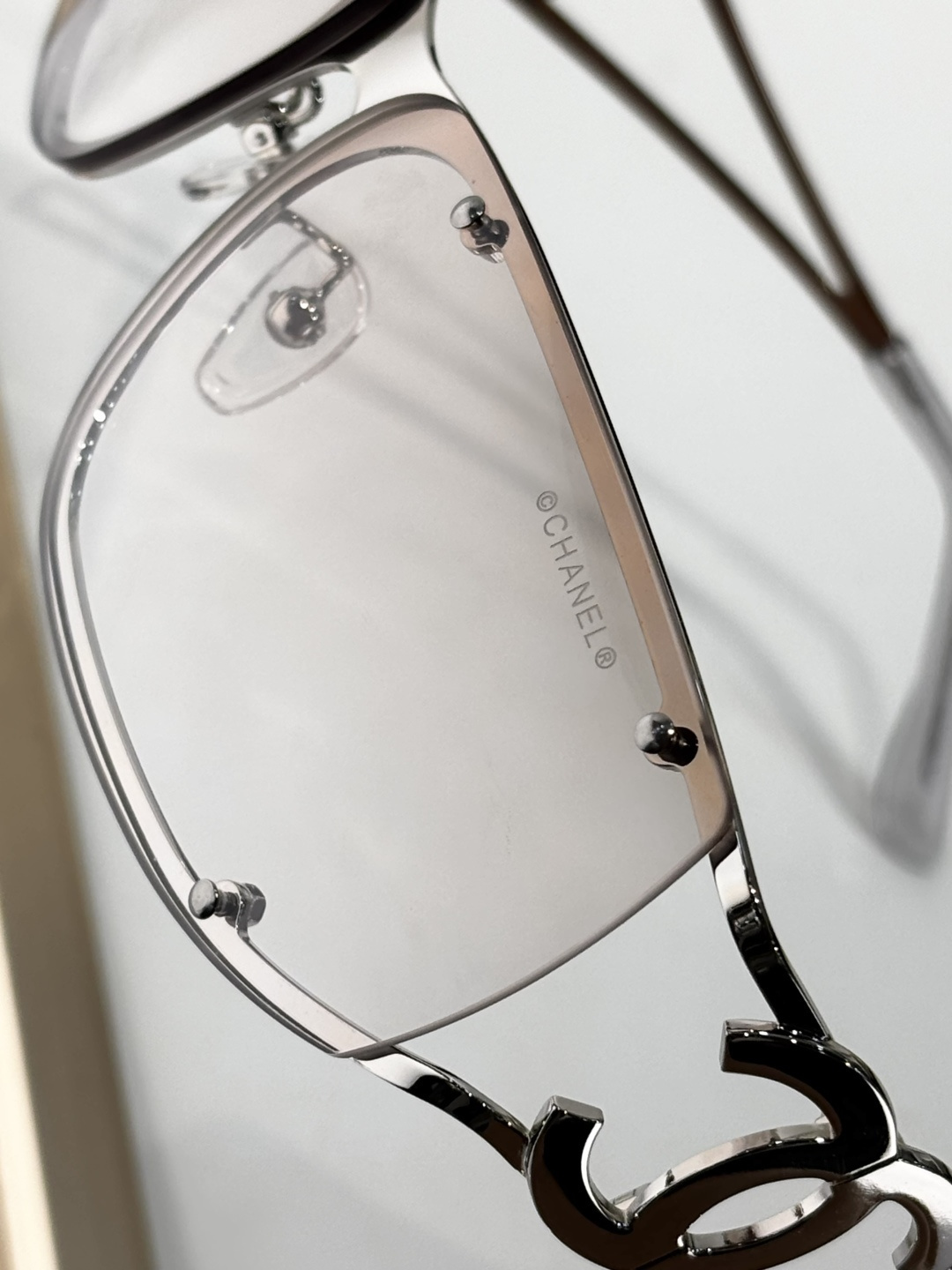 Luxury Chanel Silver Rimless Sunglasses – Y2K Designer Eyewear
