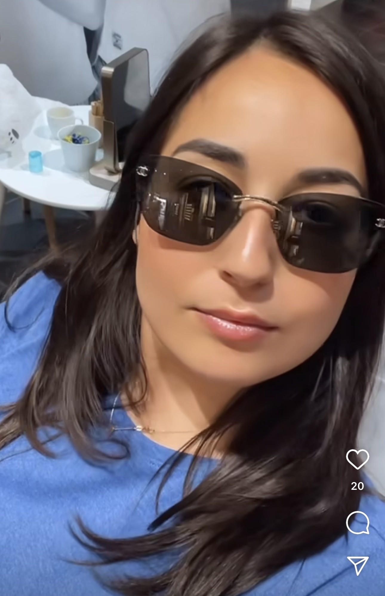 Luxury Chanel Rimless Sunglasses – Pink Tint Cat Eye Designer Frames