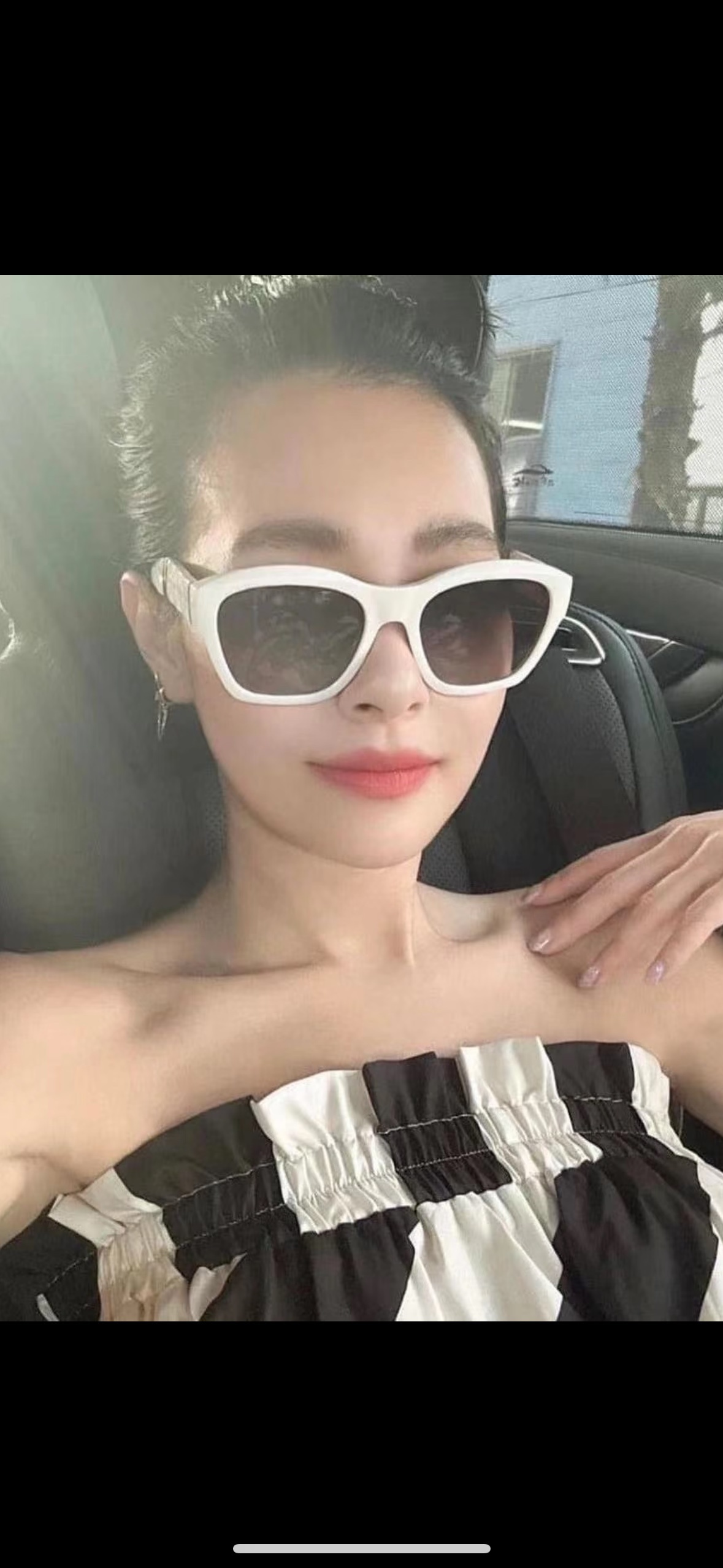 Luxury White Quilted Square Sunglasses – Elegant Designer Style