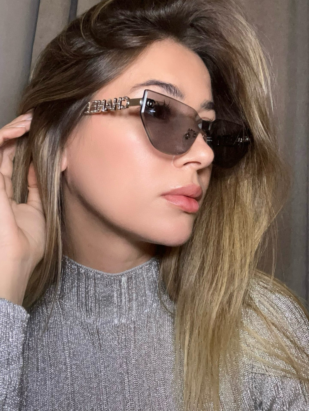 signature Chanel Taupe Cat-Eye Sunglasses – Chanel Taupe Cat-Eye