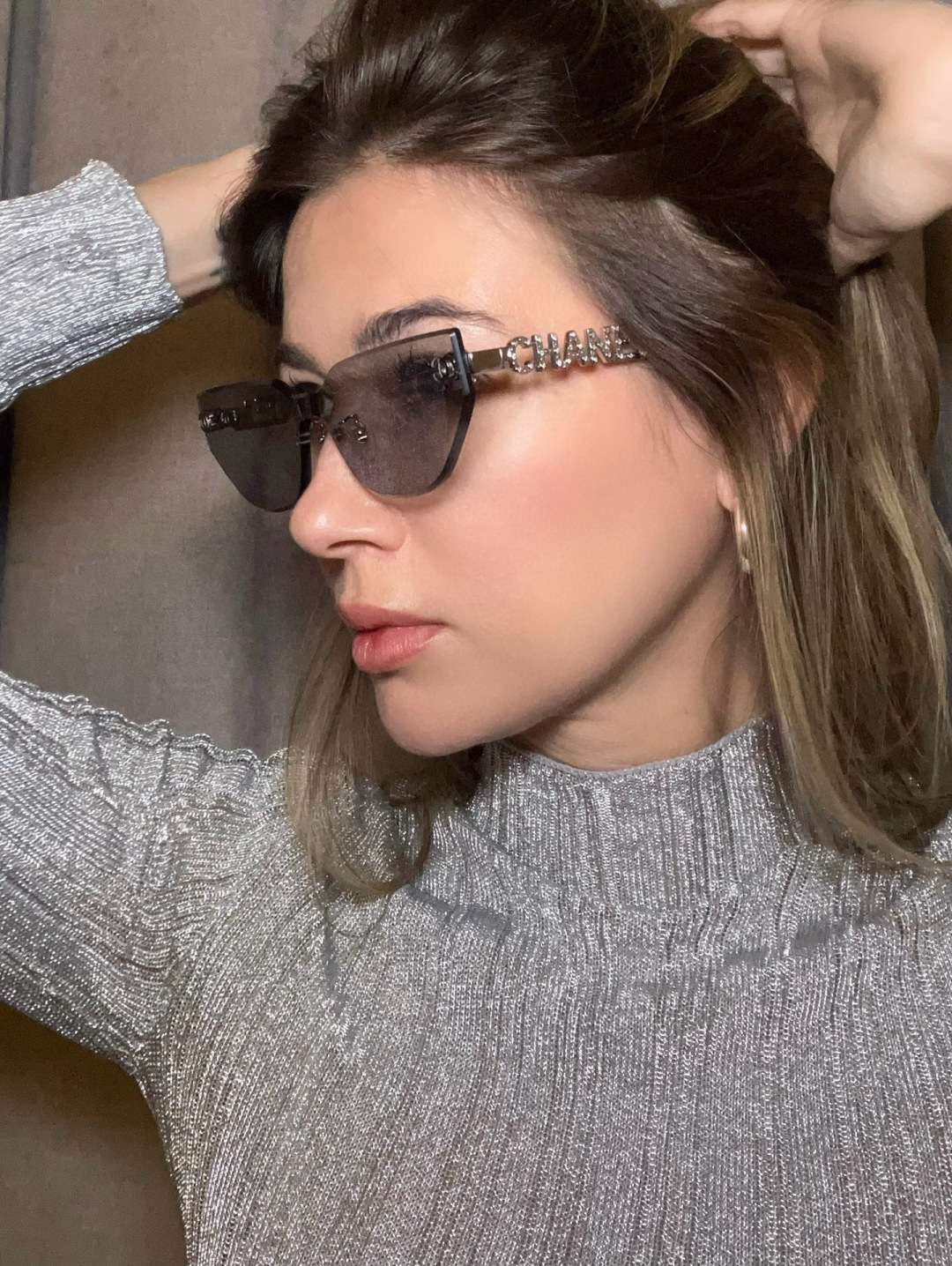 Luxury Crystal Lettered Cat-Eye Sunglasses – Elegant Tinted Eyewear