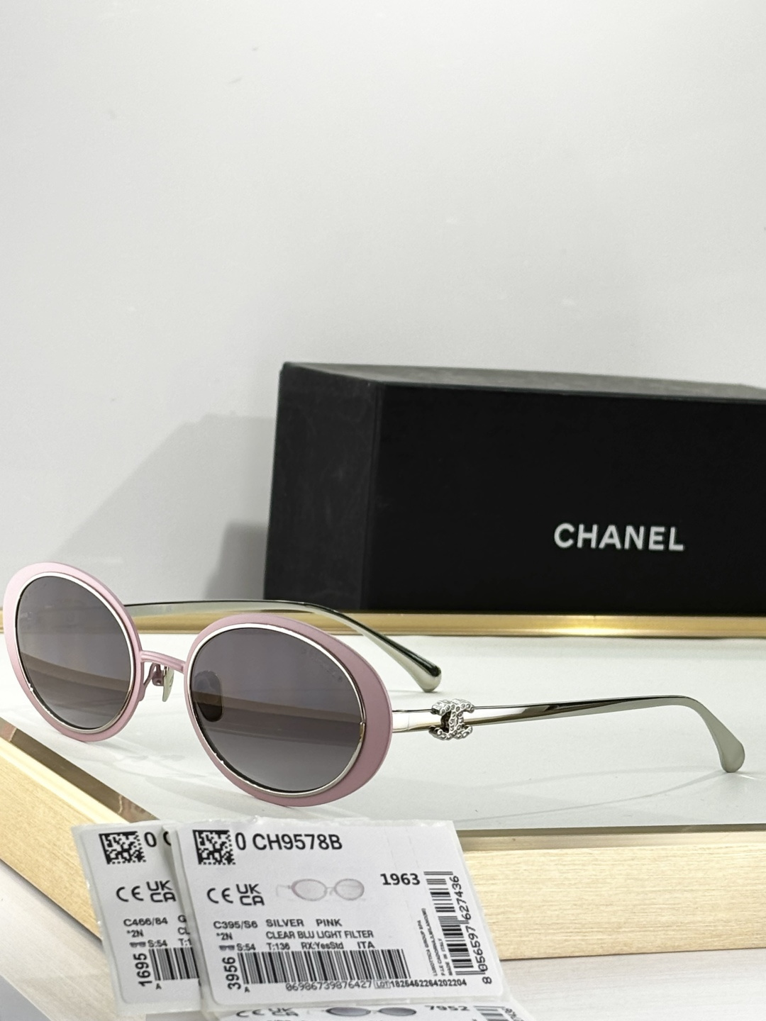 Chanel Pink Round Sunglasses – Crystal CC Logo