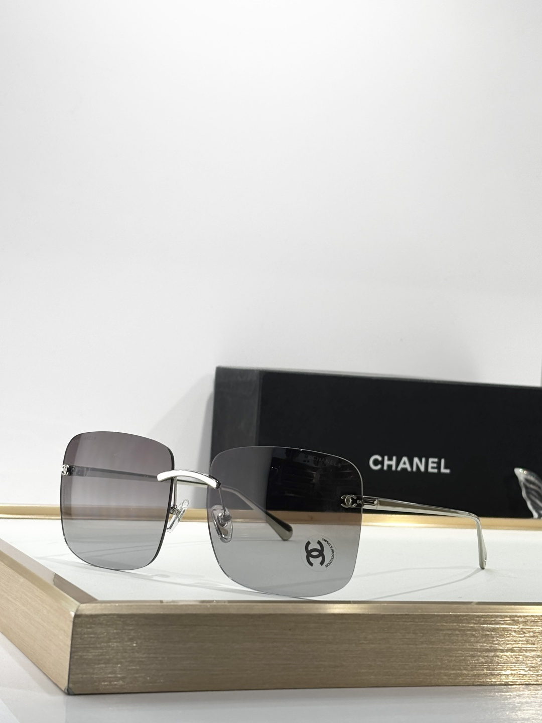 Chanel Rimless Square Sunglasses – Luxury CC Logo Gradient Eyewear