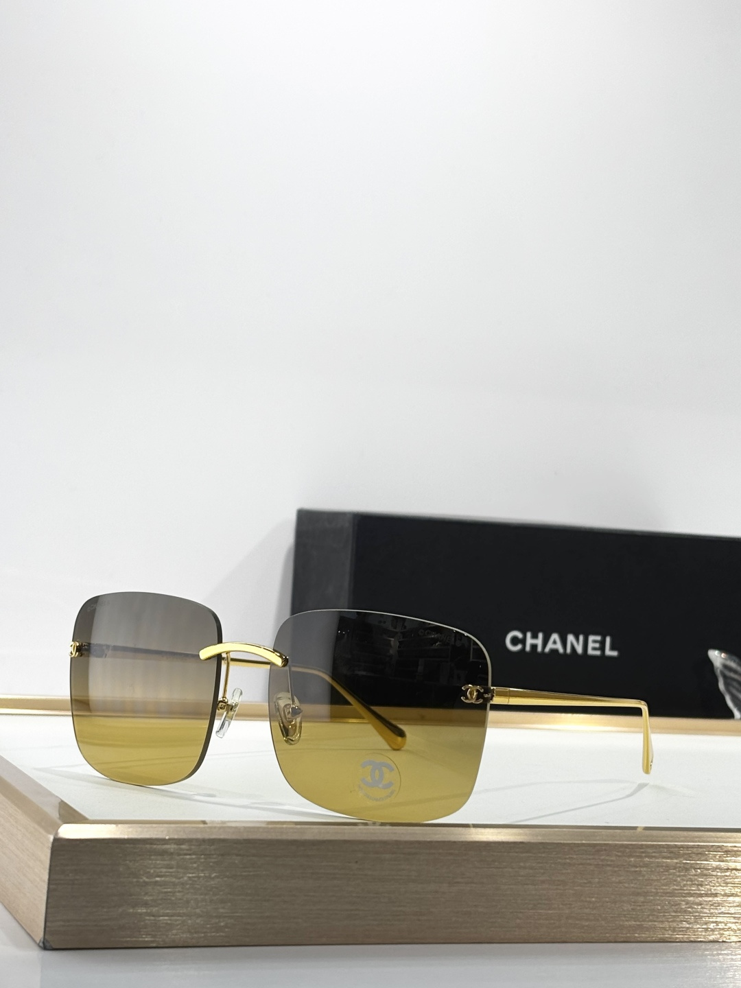 Chanel Rimless Square Sunglasses – Luxury CC Logo Gradient Eyewear