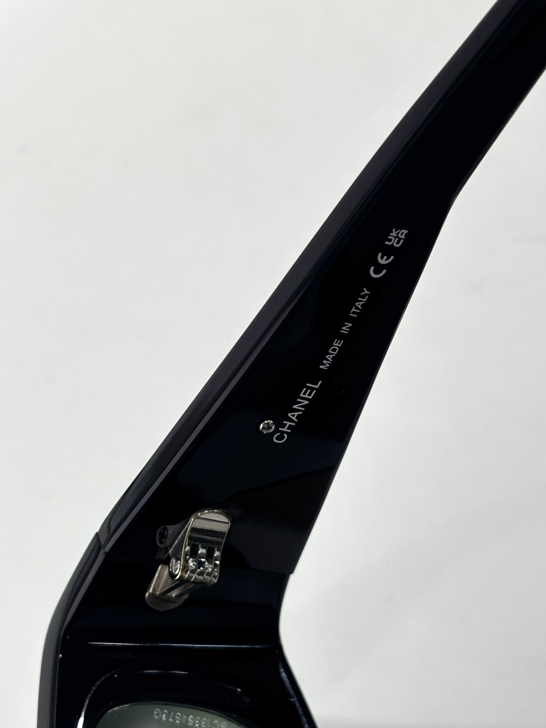 Chanel Camellia Flower Black Rectangular Sunglasses with Gold CC