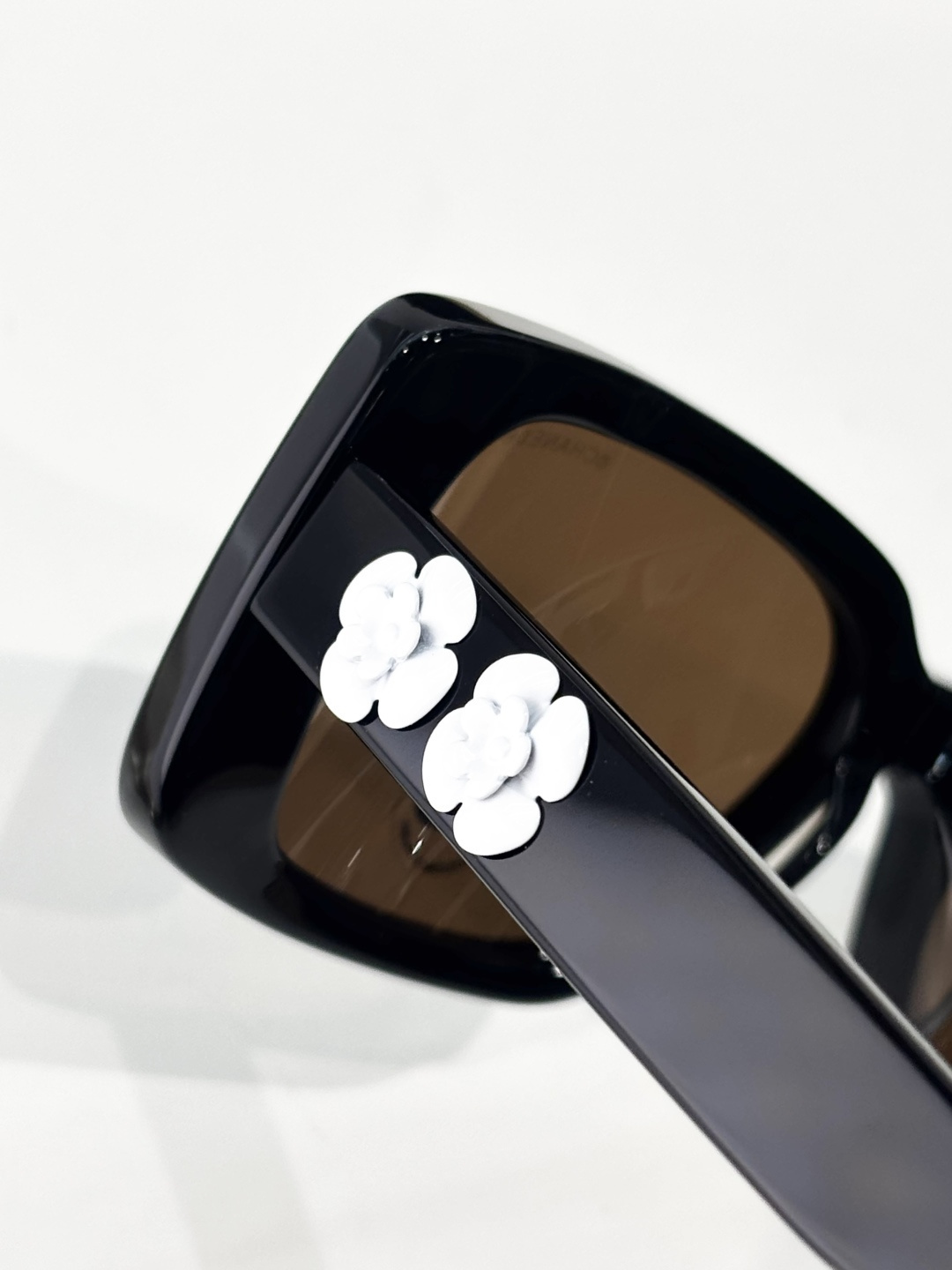 Chanel Luxury Camellia Flower Rectangular Sunglasses – Black
