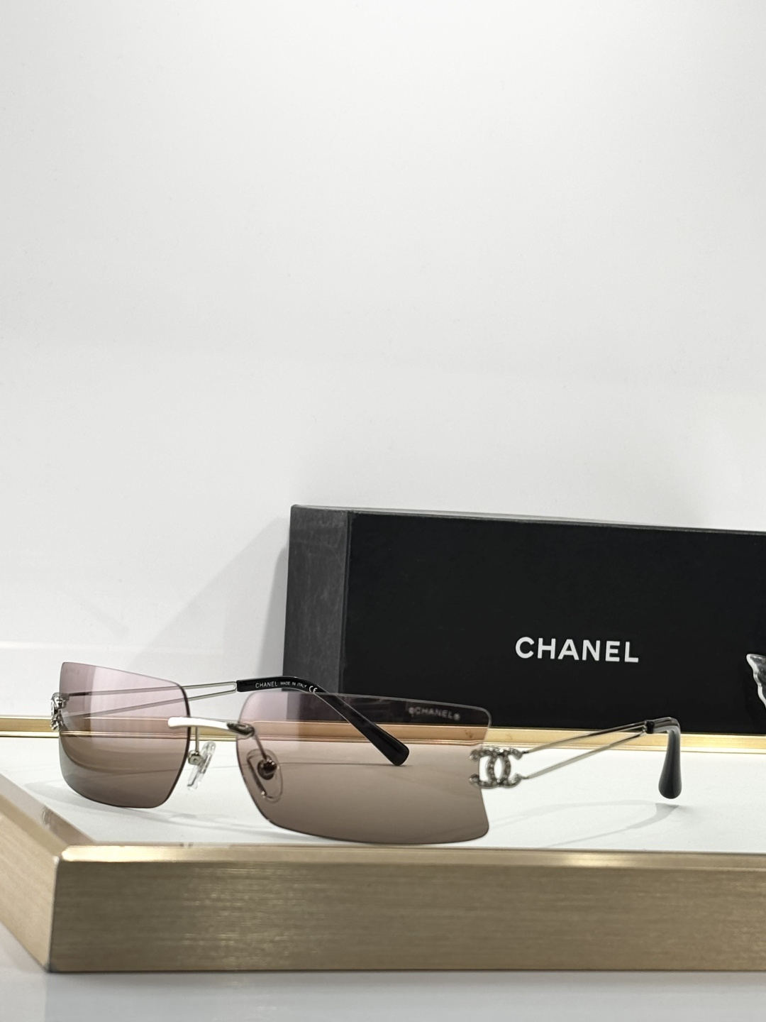 frame Chanel Silver Rimless Sunglasses – Chanel Silver Frame Rimless