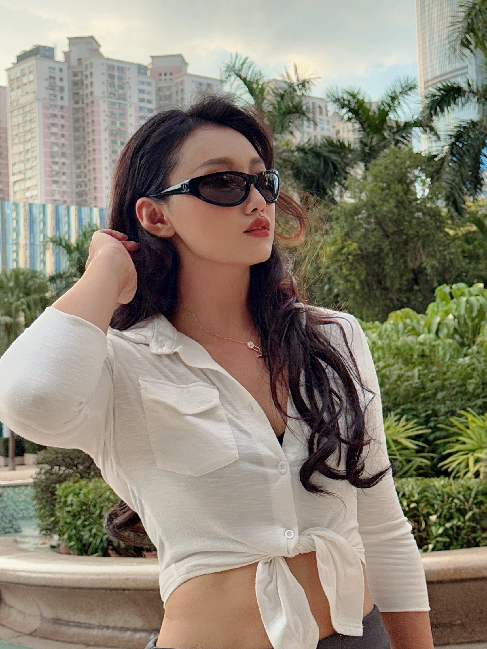 Women’s Chic Khaki Utility Jumpsuit – Long Sleeve Military Romper