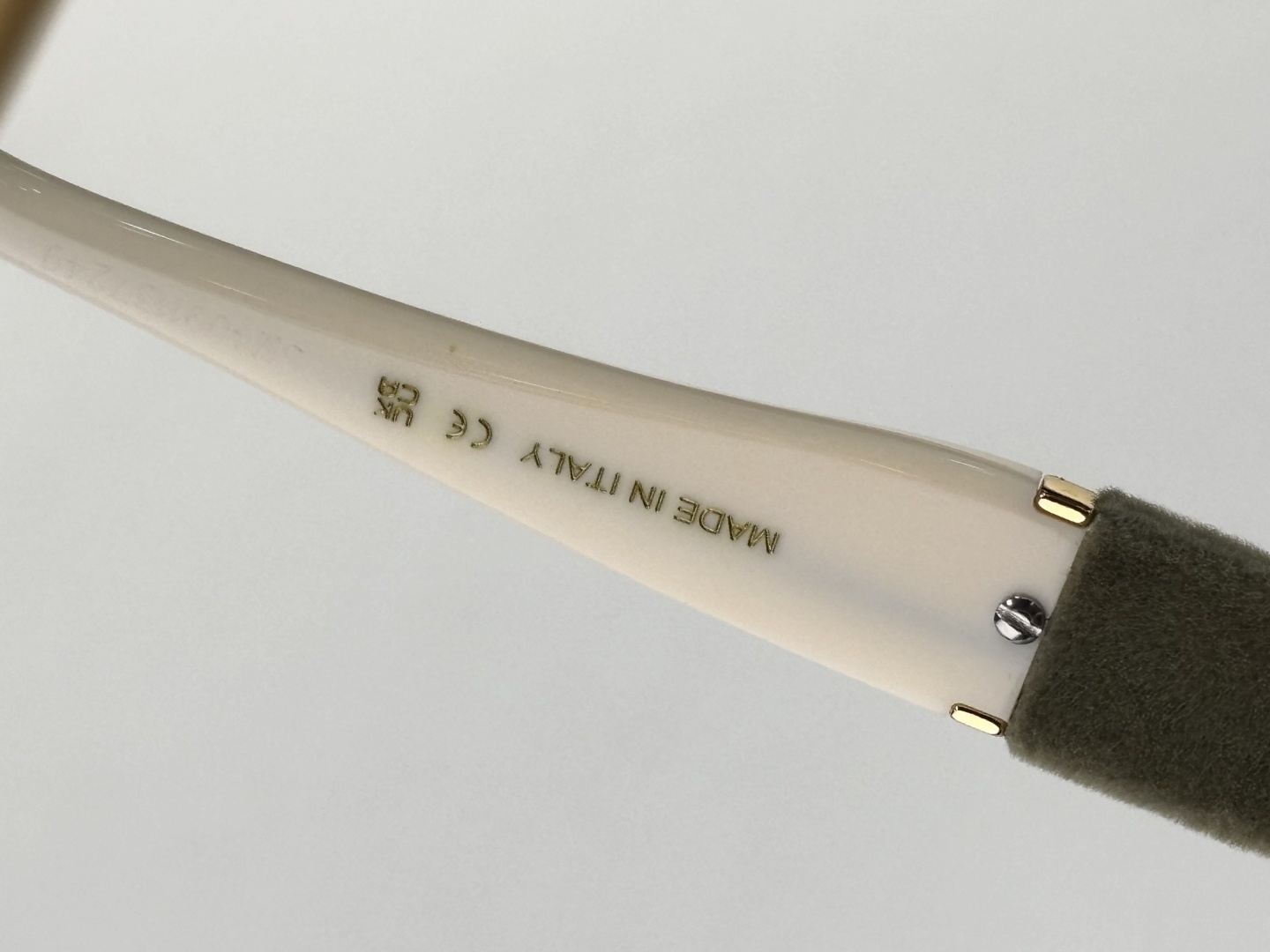 Chanel Luxury Cream Square Sunglasses with Suede Logo Temples