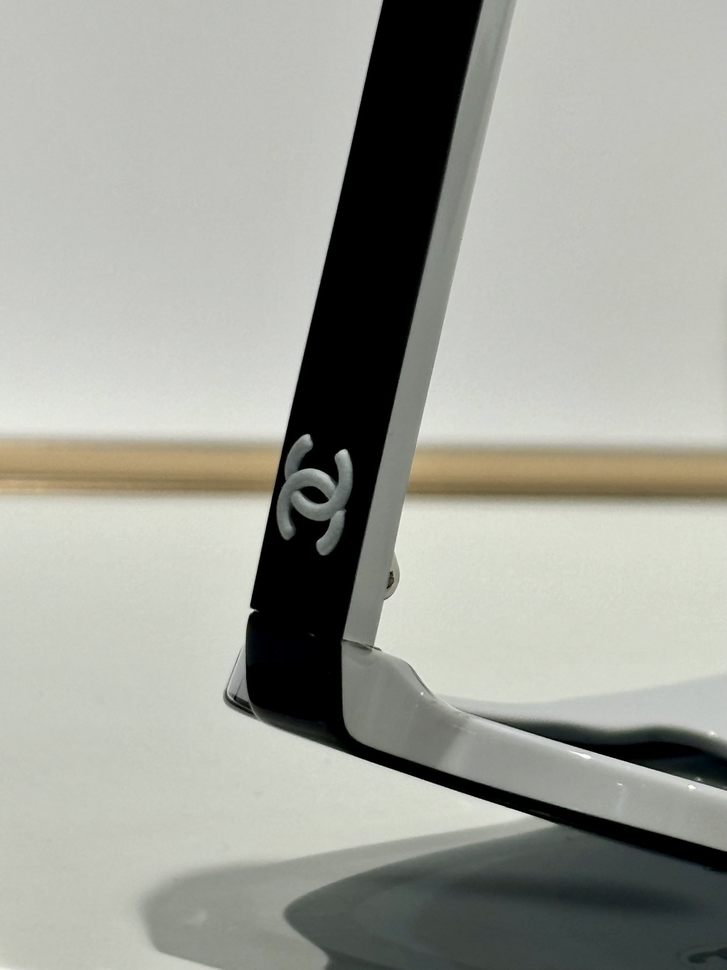 Chanel Shield Sunglasses 9158 C513/S4 Black White Grey Lenses