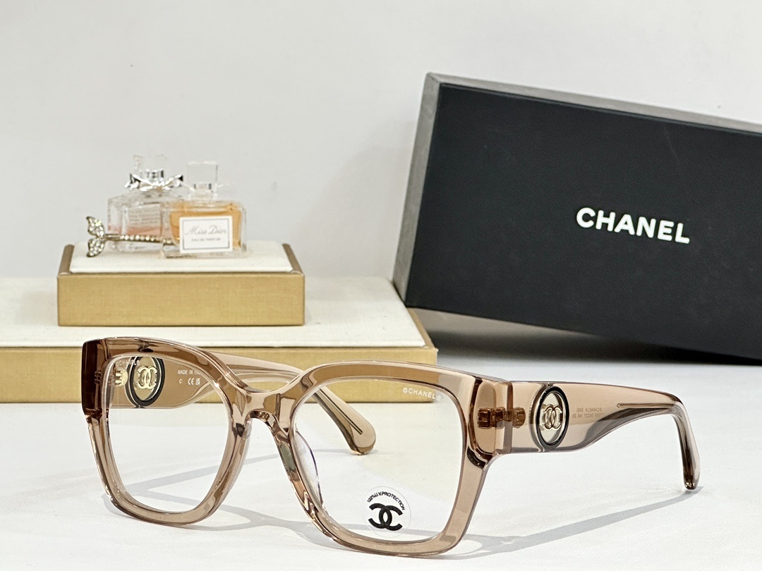 Chanel Luxury Oversized Square Eyeglasses with Gold CC Logo