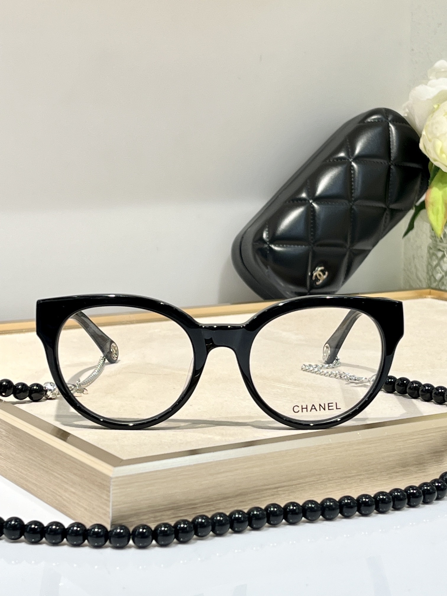 elegant Chanel Black Chain Eyeglasses – Chanel Black Chain Eyeglasses
