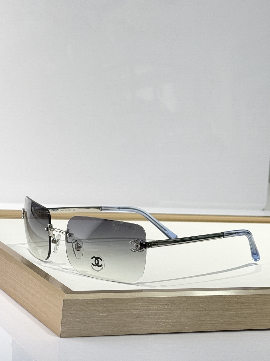 Chanel CH4218 Rimless Rectangular Sunglasses – Luxury Crystal CC